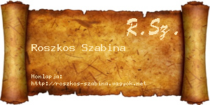 Roszkos Szabina névjegykártya
